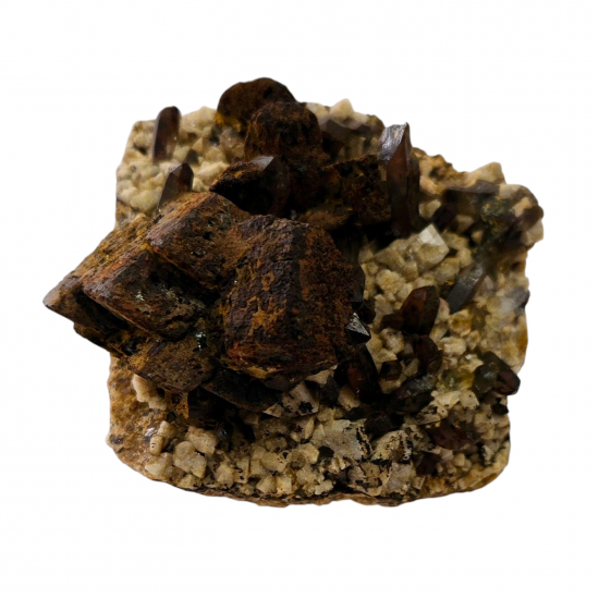 siderite - feldspath - smoky quartz