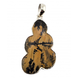 pendant paint brush jasper silver