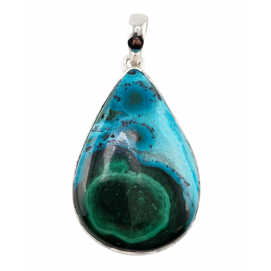 pendant chrysocolla silver