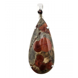 pendentif peanut obsidienne argent