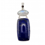 pendant lapis lazuli - moonstone silver