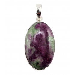 pendentif zoisite et rubis argent