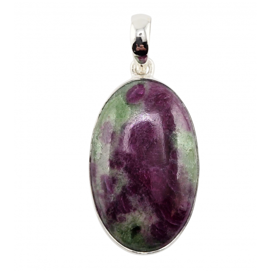 pendant zoisite and ruby silver