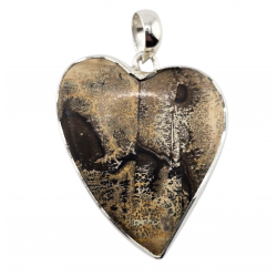pendant psilomelane dendrit silver