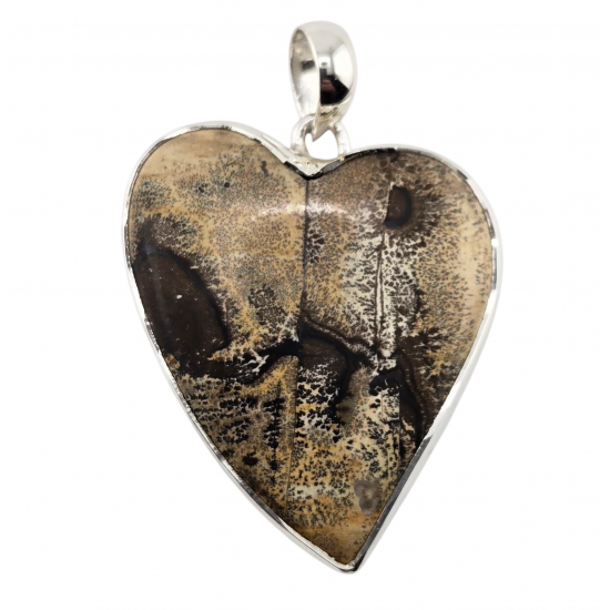 pendant psilomelane dendrit silver
