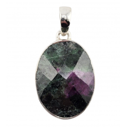 pendentif zoisite et rubis argent