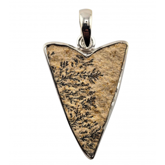 pendant psilomelane dendrit silver