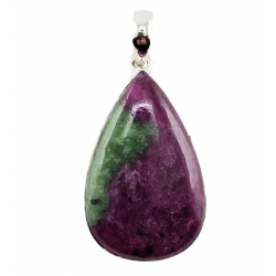 pendant zoisite and ruby silver