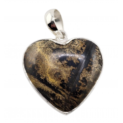 pendant psilomelane dendrit silver