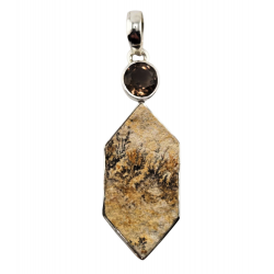 pendant psilomelane dendrit silver