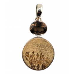 pendant psilomelane dendrit silver