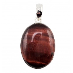 pendant red tiger eyes silver