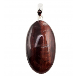 pendant red tiger eyes silver
