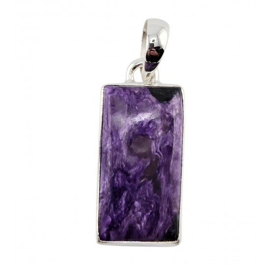 pendant charoite silver pendant charoite silver
