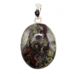 pendentif jaspe sang de dragon argent