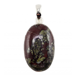 pendentif jaspe sang de dragon argent