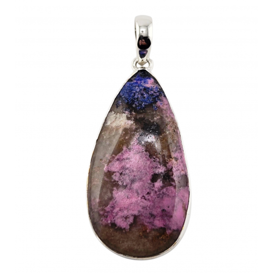 Sterling Silver cobalto-calcite pendant