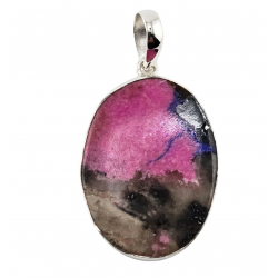 Sterling Silver cobalto-calcite pendant