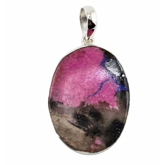 Sterling Silver cobalto-calcite pendant