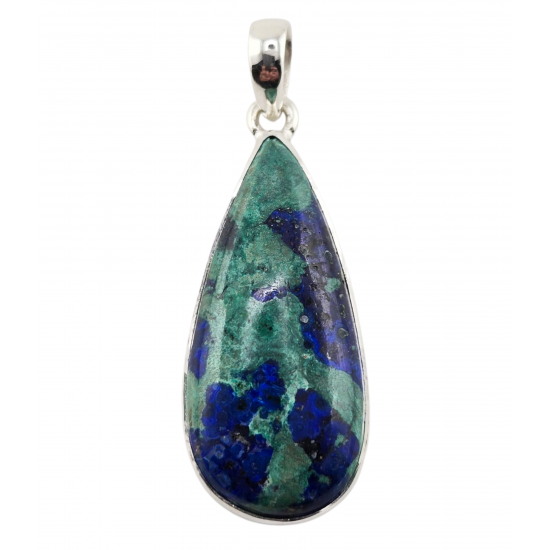 Sterling Silver azurite-malachite pendant