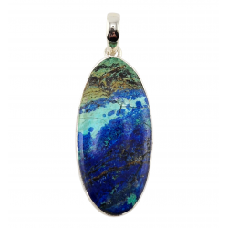 Sterling Silver azurite-malachite pendant