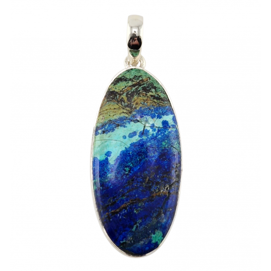 Sterling Silver azurite-malachite pendant