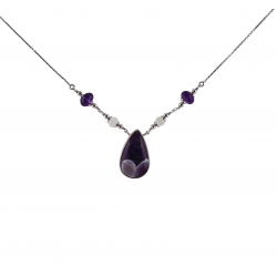 collier amethyste - pierre de lune argent