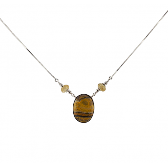 Sterling Silver Bumblebee Jasper Necklace
