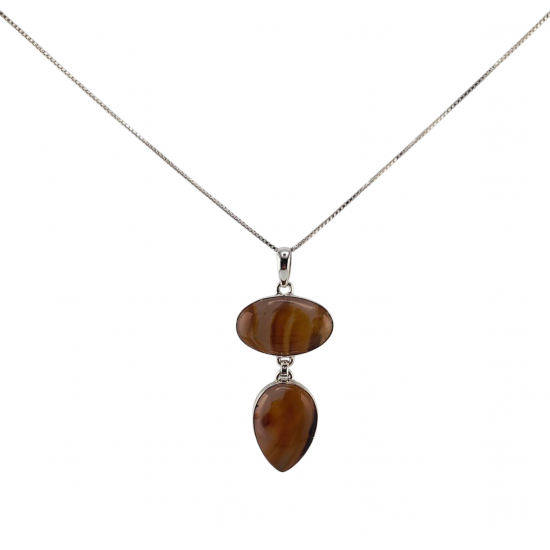 Sterling Silver montana agate Necklace