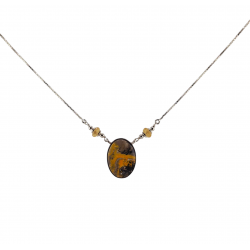 collier Bumblebee Jasper argent