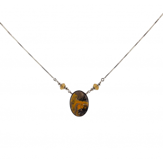 Sterling Silver Bumblebee Jasper Necklace
