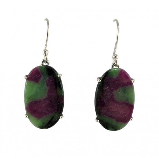 earrings zoisite - ruby
