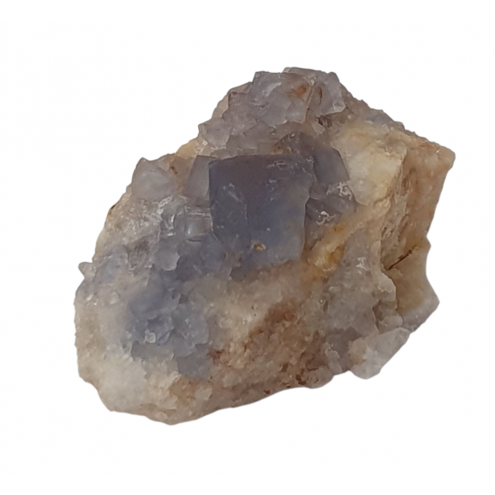 Blue Fluorite on quartz