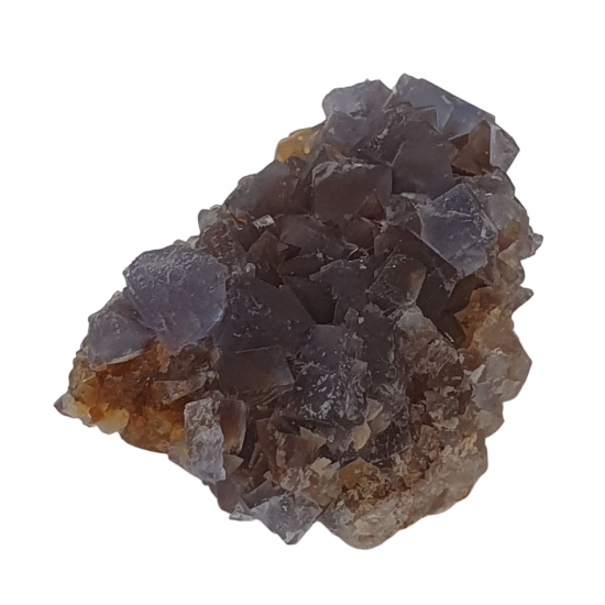 Blue Fluorite on quartz