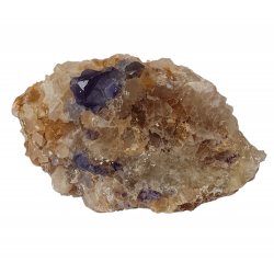 Blue Fluorite on quartz