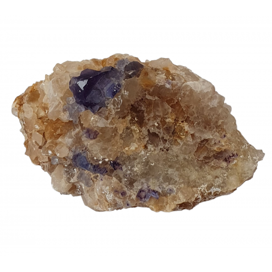 Blue Fluorite on quartz