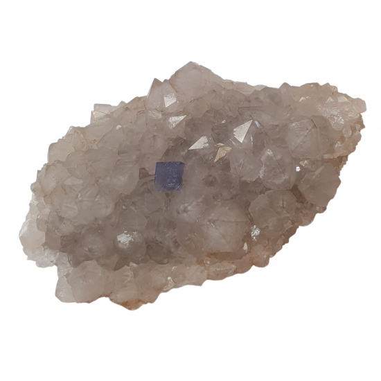 Blue Fluorite on quartz