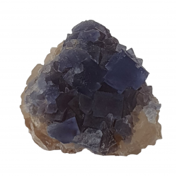 Blue Fluorite on quartz