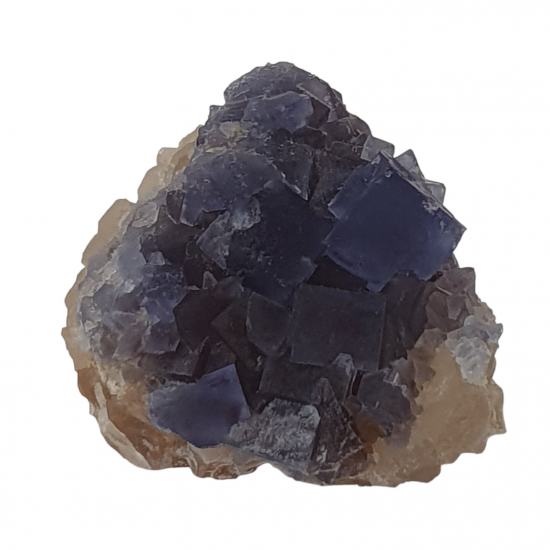 Blue Fluorite on quartz