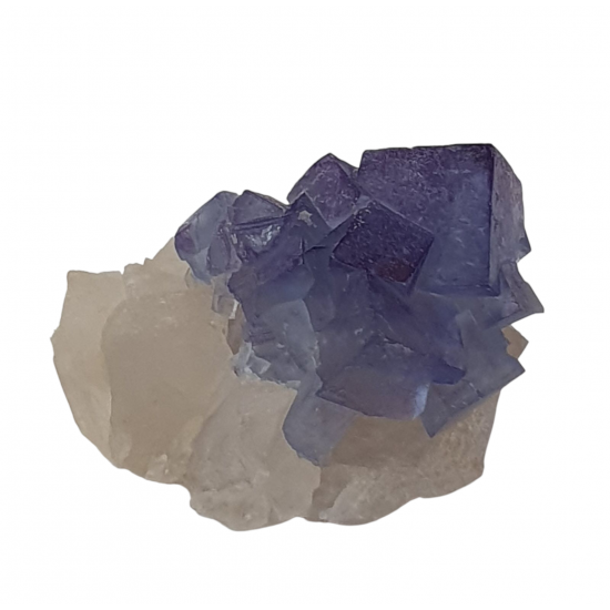Blue Fluorite on quartz
