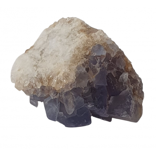 Blue Fluorite on quartz