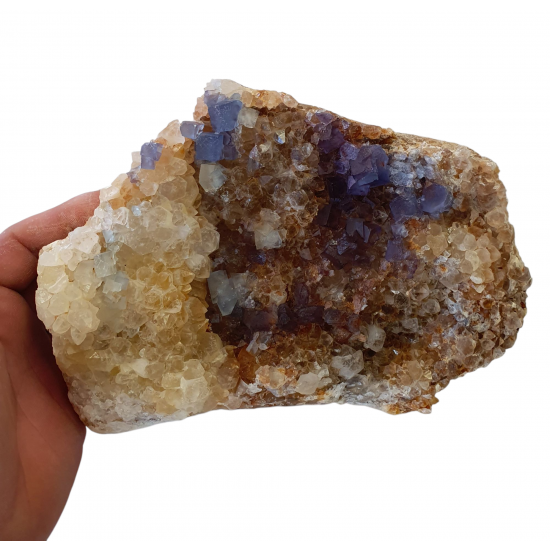 Blue Fluorite on quartz