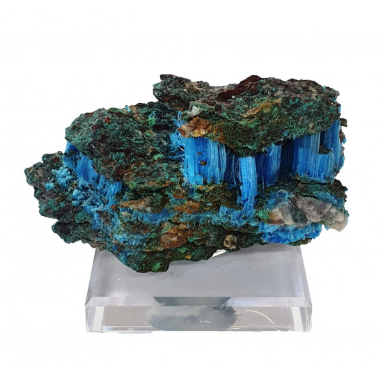chalcanthite and malachite