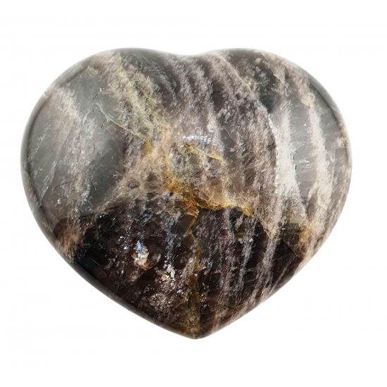 Black moonstone heart