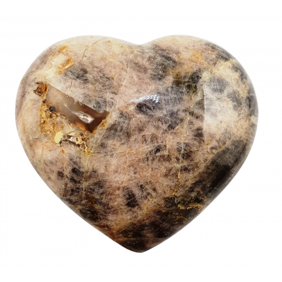 Black moonstone heart