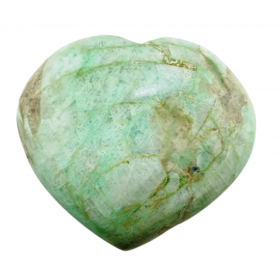 Green moonstone garnierite heart