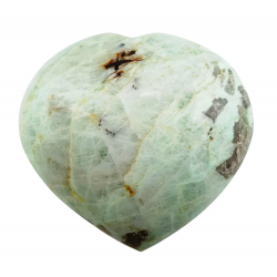 Green moonstone garnierite heart