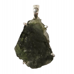 Pendentif moldavite argent
