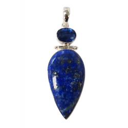 pendant lapis lazuli and kyanite silver
