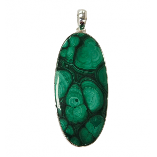 pendant malachite and chrysocolla silver